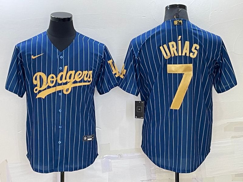 Men Los Angeles Dodgers #7 Urias Blue Gold Throwback Nike 2022 MLB Jerseys->los angeles dodgers->MLB Jersey